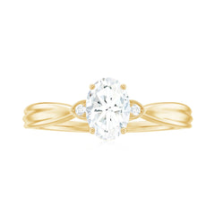 Oval Moissanite Solitaire Engagement Ring with Certificate