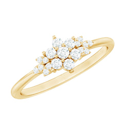 Certified Moissanite Flower Cluster Ring for Women