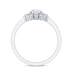 Round Certified Moissanite Flower Engagement Ring