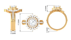 3.75 CT Cushion Zircon Vintage Inspired Wedding Ring Set