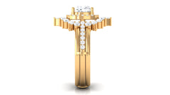 3.75 CT Cushion Zircon Vintage Inspired Wedding Ring Set