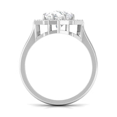 2.75 CT Cubic Zirconia Star Shape Engagement Ring in Gold