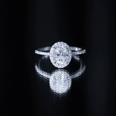 Oval Brilliant Cut Moissanite Classic Engagement Ring