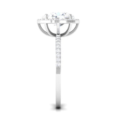 Oval Zircon Classic Halo Engagement Ring