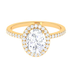 Oval Zircon Classic Halo Engagement Ring
