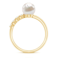 Designer Freshwater Pearl Solitaire Ring with Diamond