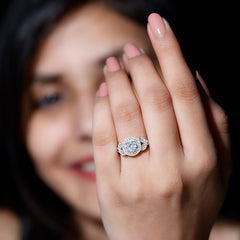 Vintage Inspired Cubic Zirconia Gold Engagement Ring