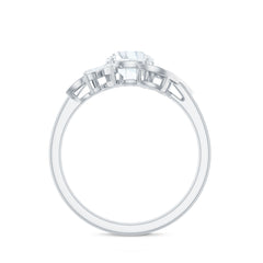 1.75 CT Simulated Diamond Flower Engagement Ring