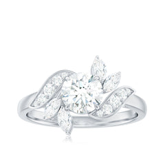 1.75 CT Simulated Diamond Flower Engagement Ring