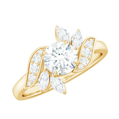 1.75 CT Simulated Diamond Flower Engagement Ring