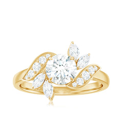 1.75 CT Simulated Diamond Flower Engagement Ring