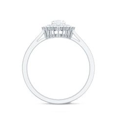 Heart Shape Moissanite Engagement Ring with Double Halo