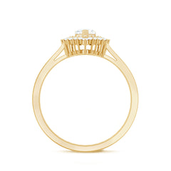Heart Shape Moissanite Engagement Ring with Double Halo