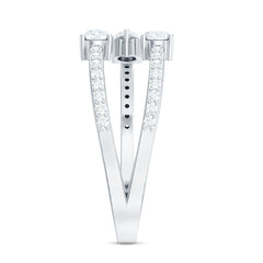 East West Style Moissanite 3 Stone Wrap Ring