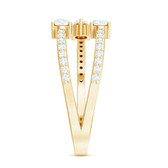 East West Style Moissanite 3 Stone Wrap Ring