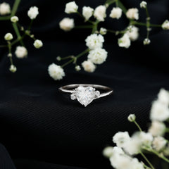 1 CT Solitaire Moissanite Heart Promise Ring