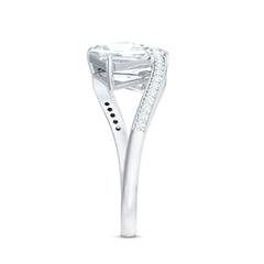 Asscher Cut Cubic Zirconia Two Stone Engagement Ring