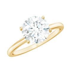 2 CT Simple Round Zircon Solitaire Ring in Peg Head Setting