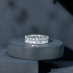 Emerald Cut Zircon Full Eternity Band Ring