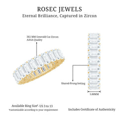 Emerald Cut Zircon Full Eternity Band Ring