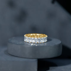 Emerald Cut Zircon Full Eternity Band Ring