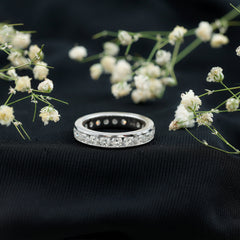 3 CT Channel Set Round Moissanite Full Eternity Band Ring