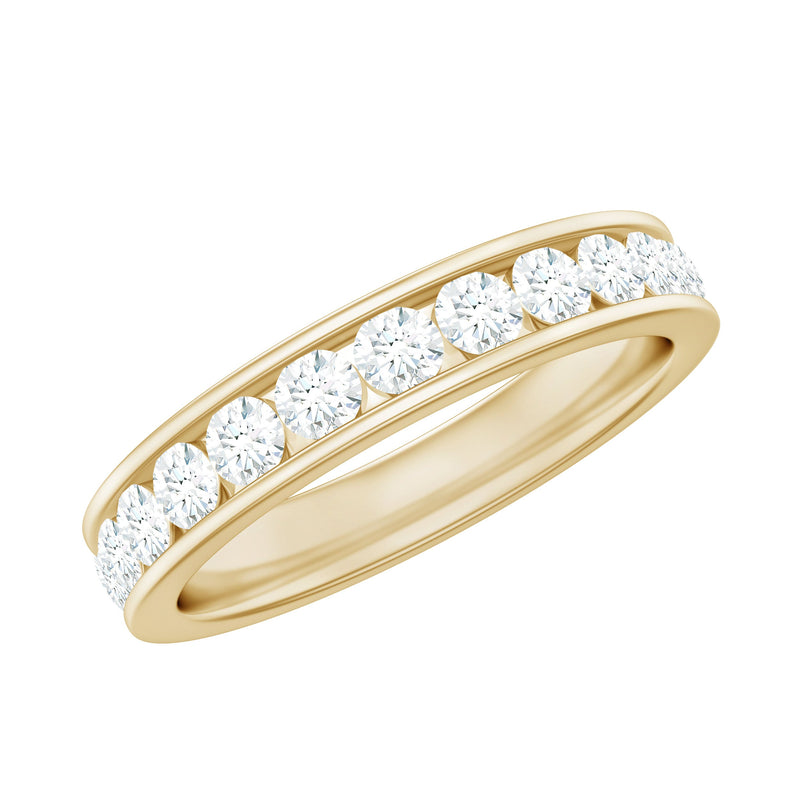 3 CT Channel Set Round Moissanite Full Eternity Band Ring