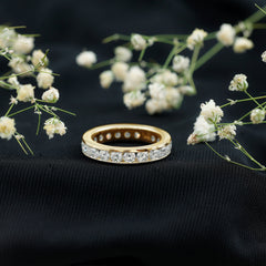3 CT Channel Set Round Moissanite Full Eternity Band Ring
