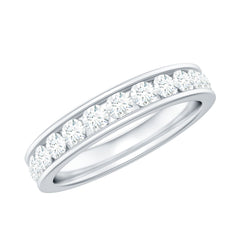 Channel Set Round Cubic Zirconia Full Eternity Band Ring