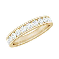Channel Set Round Cubic Zirconia Full Eternity Band Ring