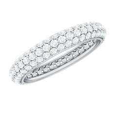 3 CT Simulated Diamond Three Row Eternity Band in Gold