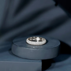 3 CT Simulated Diamond Three Row Eternity Band in Gold