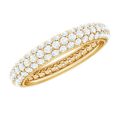 3 CT Simulated Diamond Three Row Eternity Band in Gold