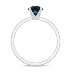 7mm Round London Blue Topaz Solitaire Ring With Certificate