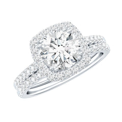 3 CT Round Cubic Zirconia Wedding Ring Set For Bride