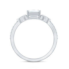 2.75 CT Emerald Cut Zircon Solitaire Celtic Engagement Ring in Gold