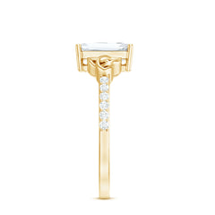 2.75 CT Emerald Cut Zircon Solitaire Celtic Engagement Ring in Gold