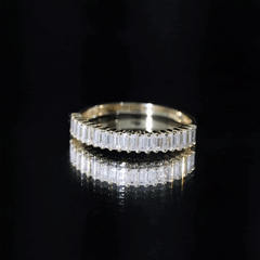 Minimal Baguette Cut Cubic Zirconia Half Eternity Ring