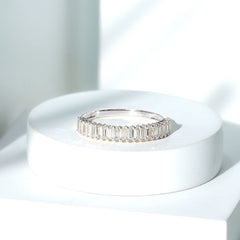 Minimal Baguette Cut Cubic Zirconia Half Eternity Ring