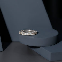 Minimal Baguette Cut Cubic Zirconia Half Eternity Ring