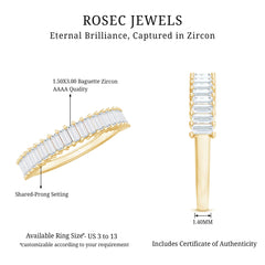 Minimal Baguette Cut Cubic Zirconia Half Eternity Ring