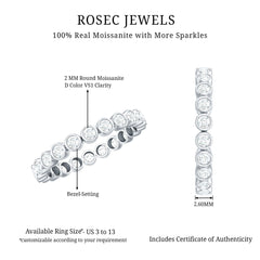 Full Eternity Wedding Band with Bezel Set Moissanite
