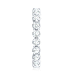 Full Eternity Wedding Band with Bezel Set Moissanite