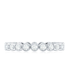 Full Eternity Wedding Band with Bezel Set Moissanite