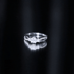 3/4 CT Princess Cut Three Stone Zircon Infinity Promise Ring