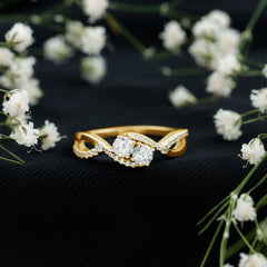 Toi Et Moi Round Moissanite Infinity Promise Ring