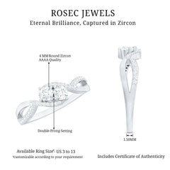 Two Stone Cubic Zirconia Infinity Engagement Ring