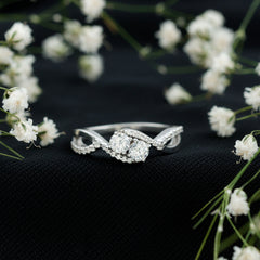 Two Stone Cubic Zirconia Infinity Engagement Ring