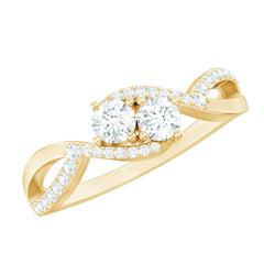 Two Stone Cubic Zirconia Infinity Engagement Ring