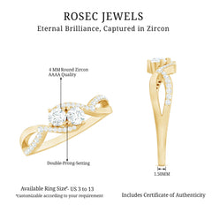 Two Stone Cubic Zirconia Infinity Engagement Ring